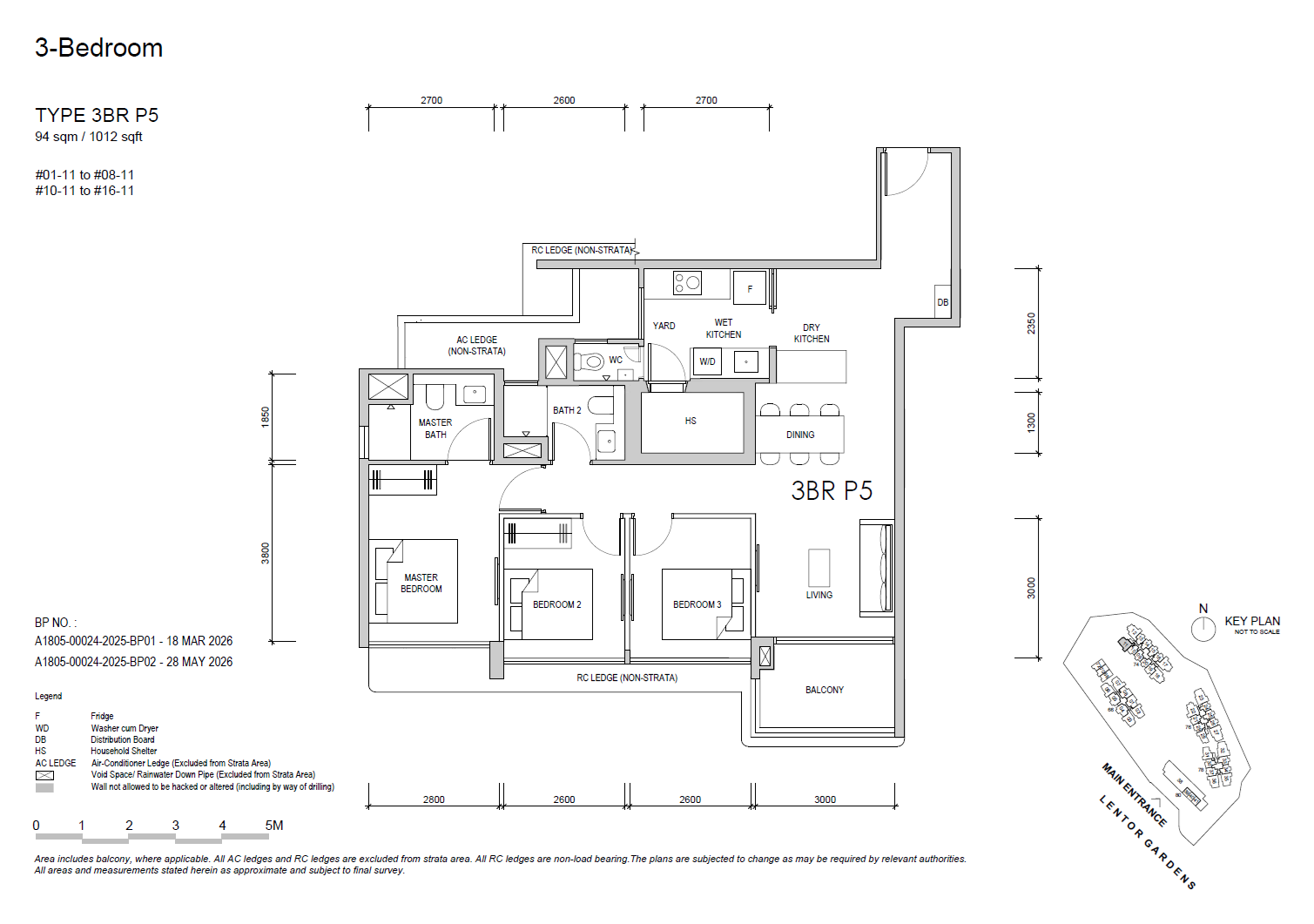 Lentor Gardens Residences 3BR P5 floor plan