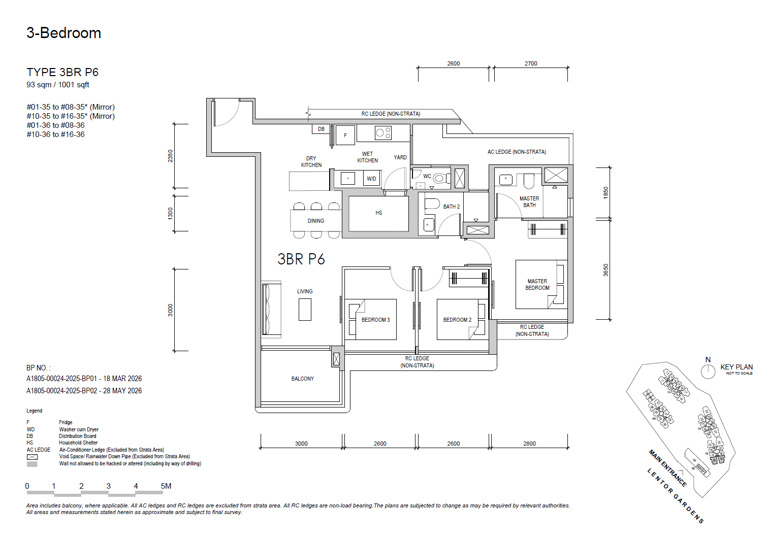 Lentor Gardens Residences 3BR P6 floor plan