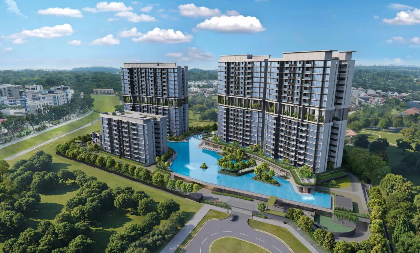 Aerial view of the Lentor Gardens Residences site and surroundings
